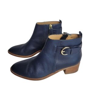 Talbots Navy Ankle Healed Boots Size 6.5